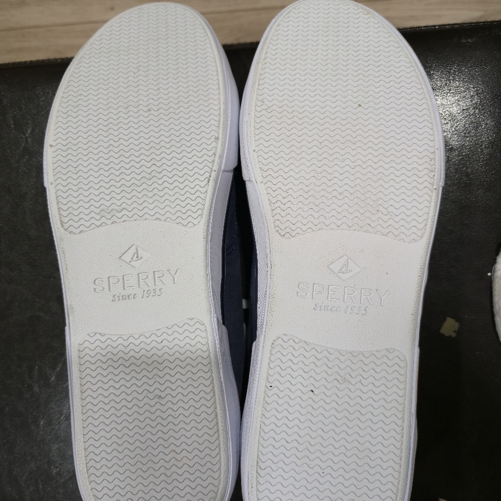 Sperry Navy Canvas Sneakers with White Accents - Picture 6 of 6